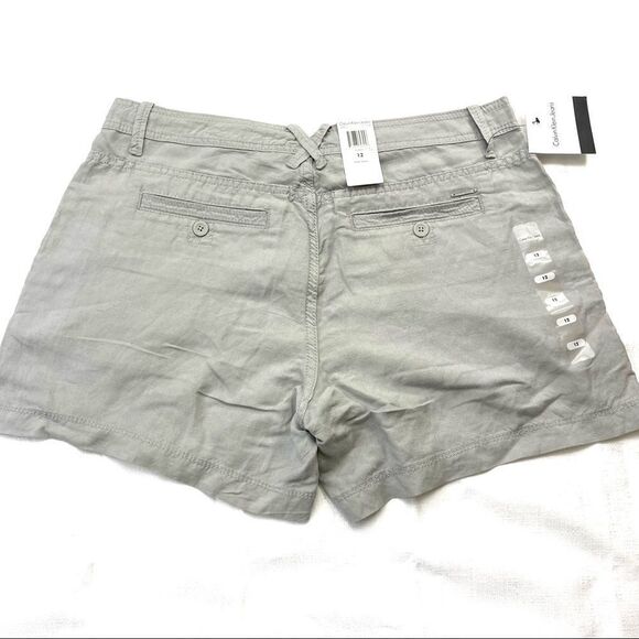 Calvin Klein Nwt Gray Linen Shorts - Picture 3 of 15